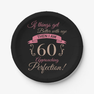 Assiettes En Carton 60e anniversaire mieux avec l'âge