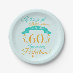 Assiettes En Carton 60e anniversaire mieux avec l'âge