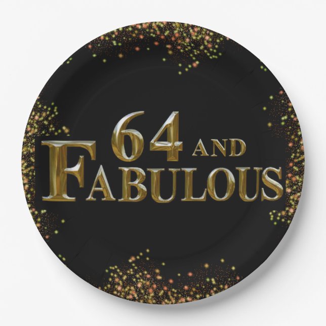 Assiettes En Carton 64e anniversaire  (Devant)