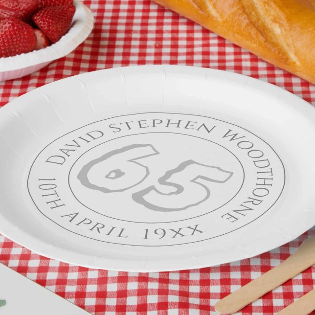 Assiettes En Carton 65e anniversaire commémoratif (Créateur téléchargé)