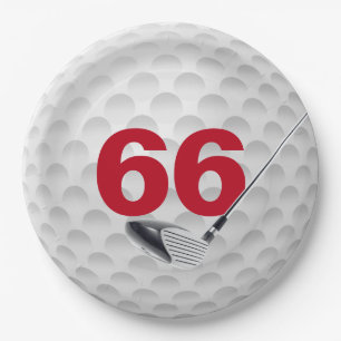 Assiettes En Carton 66e anniversaire Golf Ball Design
