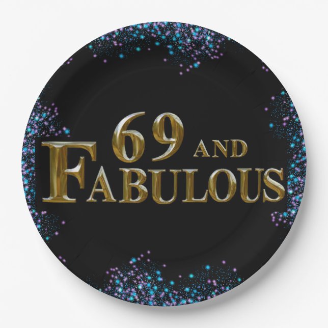 Assiettes En Carton 69e anniversaire  (Devant)