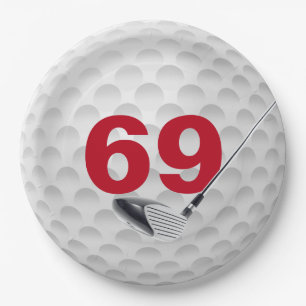Assiettes En Carton 69e anniversaire Golf Ball Design Plaque en papier