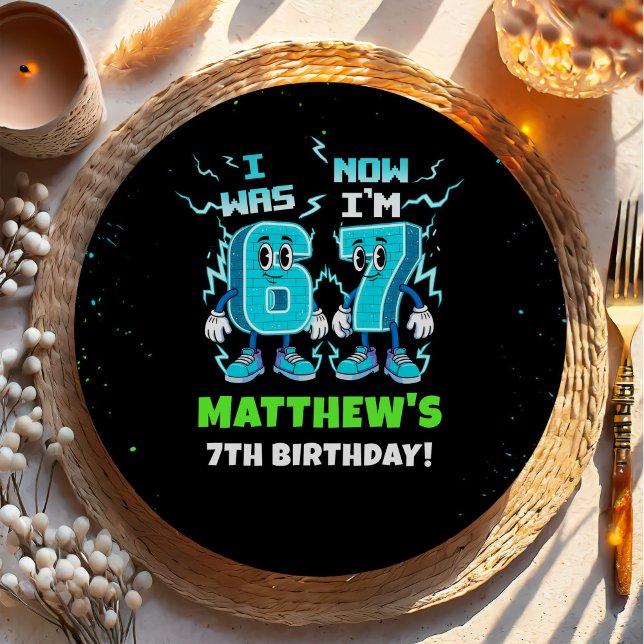 Assiettes En Carton 6 7 Meme Trend Six Seven Birthday Party (Créateur téléchargé)