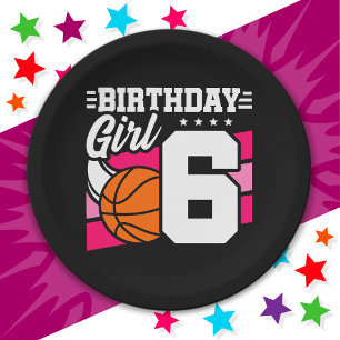 Assiettes En Carton 6 ans Basketball Party 6e anniversaire fille
