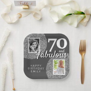 Assiettes En Carton 70 & Fabulous Silver Parties scintillant 2 Photo 7