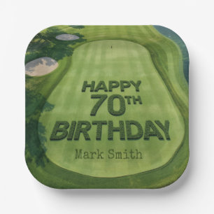 Assiettes En Carton 70e anniversaire de golf sur le green de putting p