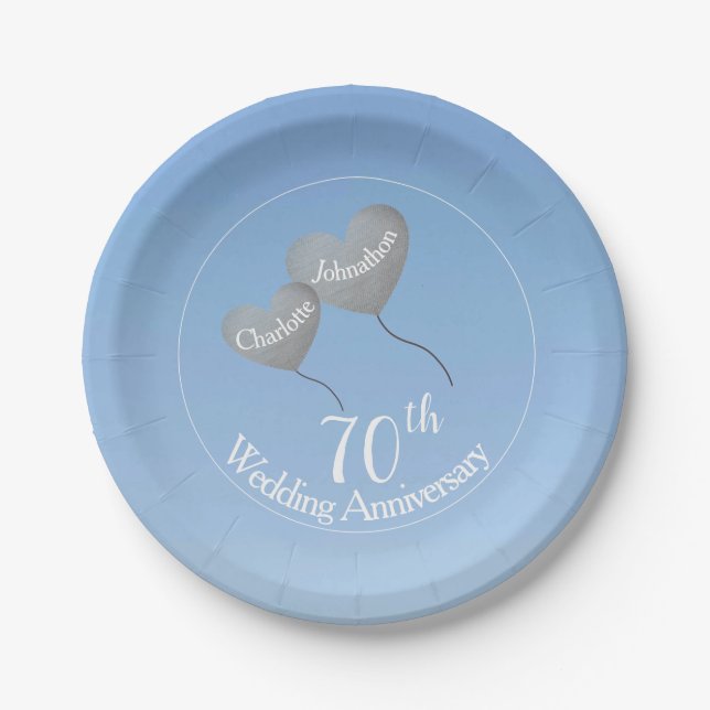 Assiettes En Carton 70e anniversaire du platine (Devant)
