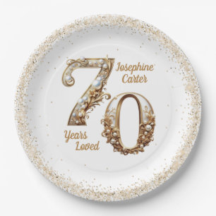 Assiettes En Carton 70e anniversaire Elegant Party