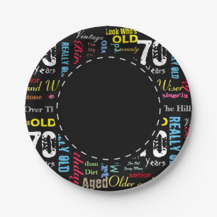 Assiettes En Carton 70e anniversaire heureux dans un style de graffiti