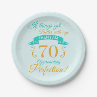 Assiettes En Carton 70e anniversaire mieux avec l'âge