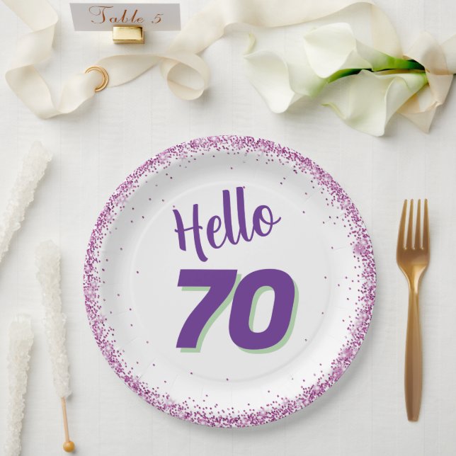 Assiettes En Carton 70e anniversaire ou tout âge (Mariage)