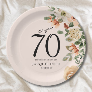 Assiettes En Carton 70e anniversaire Vintage Floral