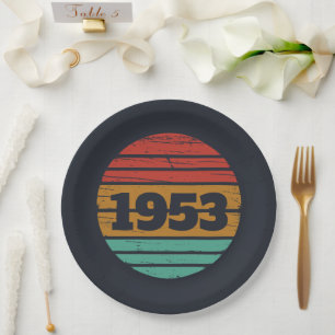 Assiettes En Carton 70e anniversaire vintage personnalisé