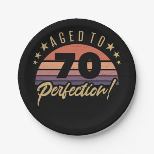 Assiettes En Carton 70e Humour d'anniversaire Retro