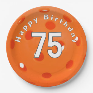 Assiettes En Carton 75e anniversaire Orange Pickleball