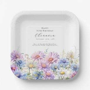 Assiettes En Carton 75e anniversaire Septembre Fleur de naissance