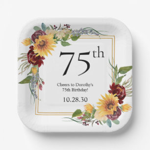 Assiettes En Carton 75e anniversaire Tournesols