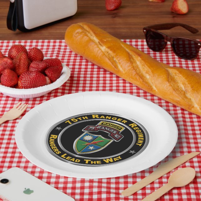Assiettes En Carton 75e régiment de Rangers  (Pique-nique)
