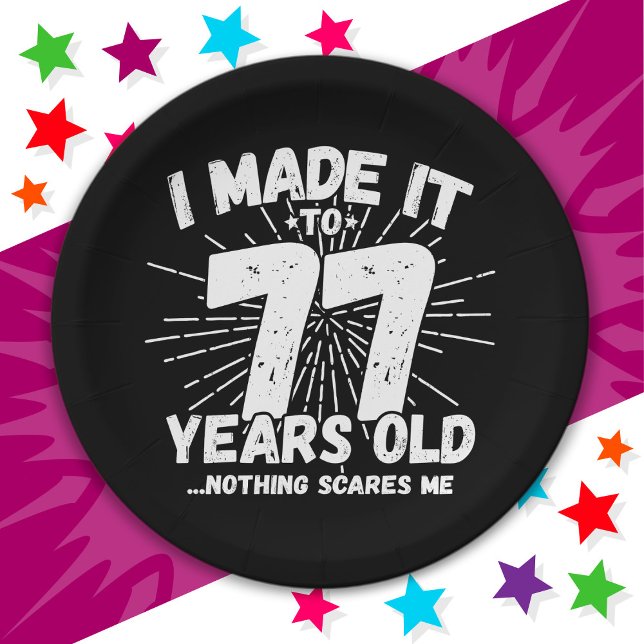 Assiettes En Carton 77 Ans Mème Sarcastique Mème Drôle 77ème Anniversa (Créateur téléchargé)