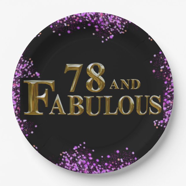 Assiettes En Carton 78e anniversaire  (Devant)