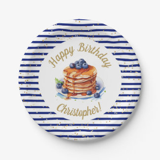 Assiettes En Carton 7" Pancakes et Pyjama Plaque de papier d'anniversa