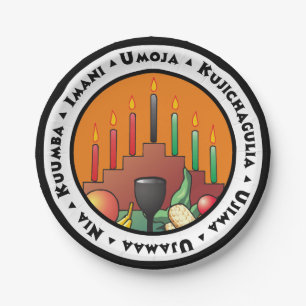 Assiettes En Carton 7 Principes de Kwanzaa