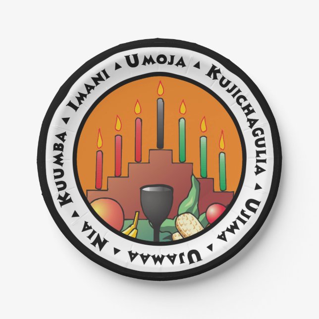 Assiettes En Carton 7 Principes de Kwanzaa (Devant)