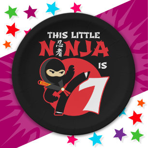Assiettes En Carton 7e anniversaire 7 année Enfants Party Little Ninja