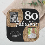 Assiettes En Carton 80 et Fabulous Gold Parties scintillant 2 Photo 80<br><div class="desc">80 et Fabulous Gold Parties scintillant 2 Photo 80th Birthday Party plaques papier. Ajoutez vos photos - vous pouvez utiliser une photo ancienne et nouvelle. Ajoutez votre nom et votre âge.</div>