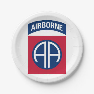 Assiettes En Carton 82e division aéroportée Insignia
