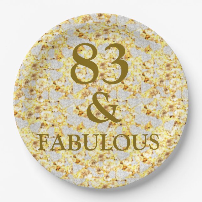 Assiettes En Carton 83e anniversaire  (Devant)