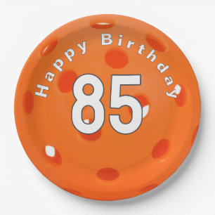 Assiettes En Carton 85e anniversaire Orange Pickleball