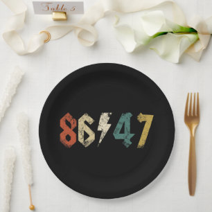 Assiettes En Carton 8647 Anti Trump Retro Vintage 80s Rock Style