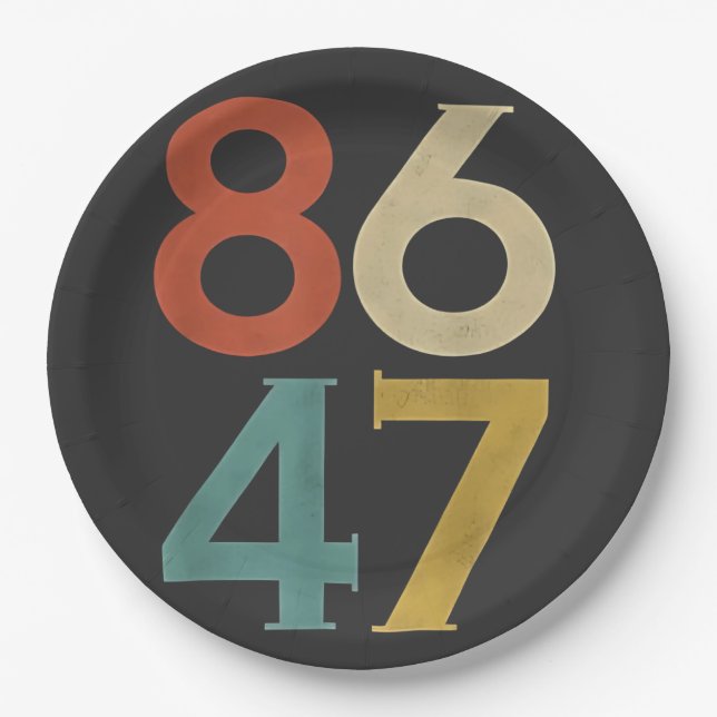 Assiettes En Carton 86 47 Trump Cool rétro anti-Trump (Devant)