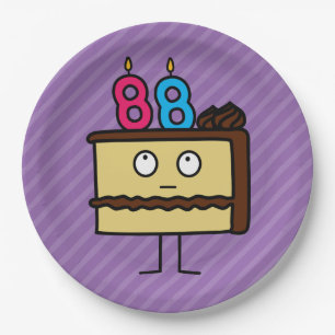 Assiettes En Carton 88e anniversaire Gâteau aux bougies