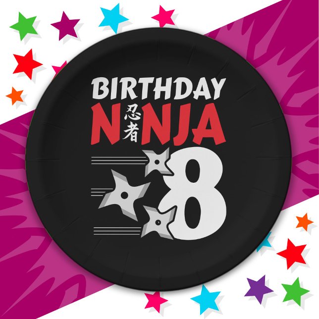 Assiettes En Carton 8 Ans Ninja Party Stars Enfants 8e anniversaire (Créateur téléchargé)
