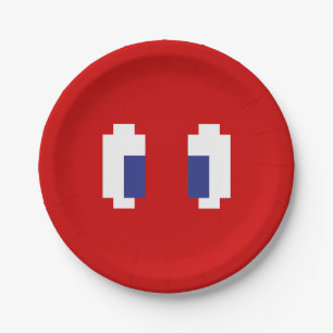Assiettes En Carton 8 bits Pixel Manga Eyes