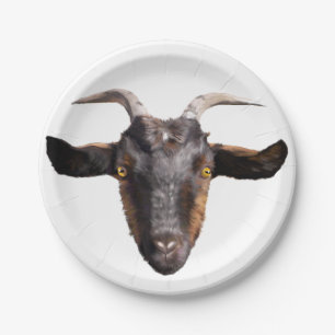 Assiettes En Carton 8 Plaques en papier Chèvre noire et tan
