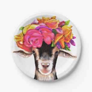 Assiettes En Carton 8 plaques en papier Posey la chèvre