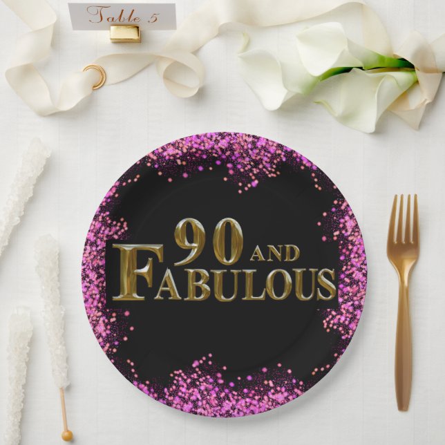 Assiettes En Carton 90e anniversaire  (Mariage)