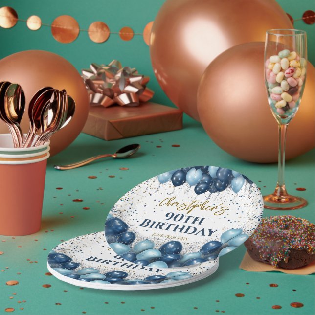 Assiettes En Carton 90e anniversaire de la fête des ballons de marine (Multi)