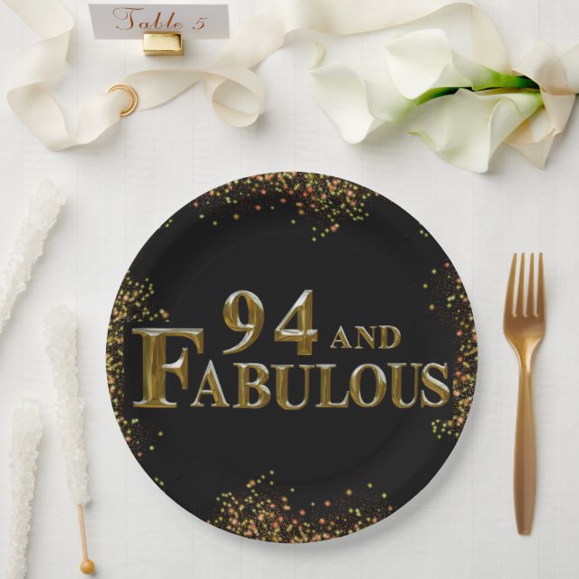 Assiettes En Carton 94e anniversaire  (Mariage)