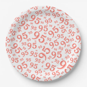 Assiettes En Carton 95e anniversaire de la fête du nombre aléatoire 
