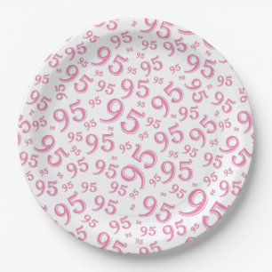 Assiettes En Carton 95e anniversaire de la fête du nombre aléatoire Mo