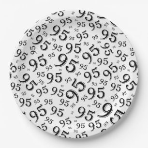 Assiettes En Carton 95e anniversaire de la fête du nombre aléatoire Mo
