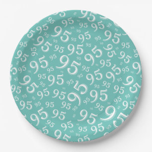 Assiettes En Carton 95e anniversaire de la fête Numéro aléatoire Motif