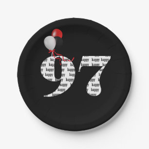 Assiettes En Carton 97e anniversaire ballons