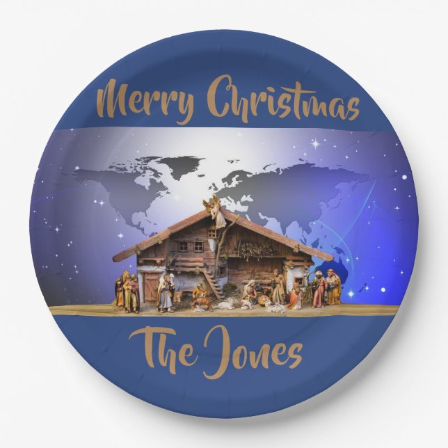 Assiettes En Carton 9" plaques à papier de nativité (Devant)