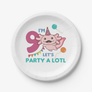 Assiettes En Carton 9e Anniversaire Axolotl Neuf Anniversaire Cute Axo